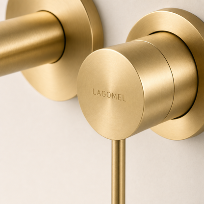 Wall-Mount Single Handle Bathroom Sink Faucet, Brushed Gold