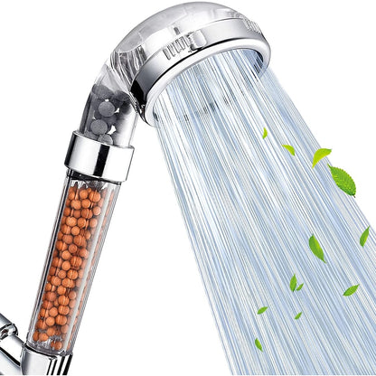 Filtered High-Pressure Handheld Shower Head, 3-Mode Spray Showerhead, Silver / Multi