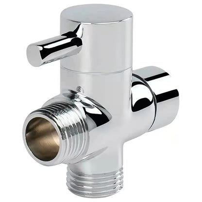 Chrome Brass 3-Way Shower Diverter Valve, T-Adapter Tee for Handheld Showerhead