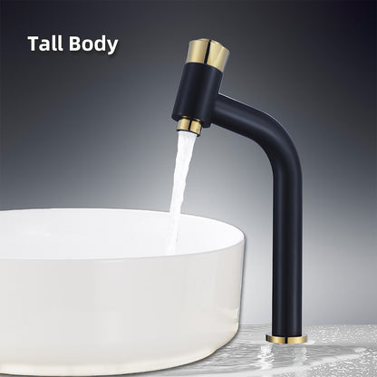 Modern Single-Hole Bathroom Faucet, Push-Button Faucet