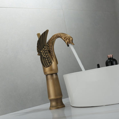 Swan Shape Waterfall Bathroom Faucet, Single-Handle Vessel Sink Faucet