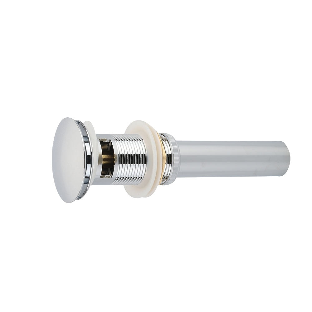 Stainless Steel Pop-Up Sink Drain with Overflow, Spring-Loaded Bathroom Vanity Basin Drain, Chrome / Oil-Rubbed Bronze / Rose Gold / Antique Brass / Polished Gold