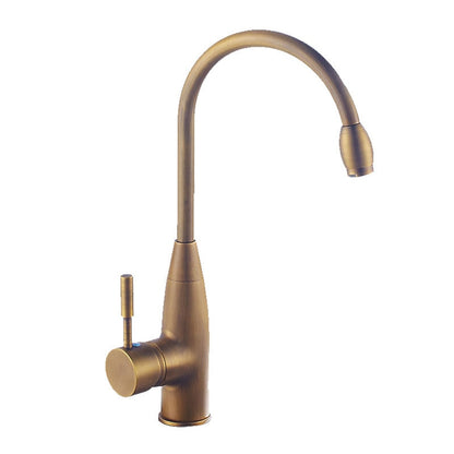 360-Degree Swivel High Arc Vessel Sink Faucet, Single-Handle Single-Hole Bathroom Faucet, Antique Brass / Matte Black