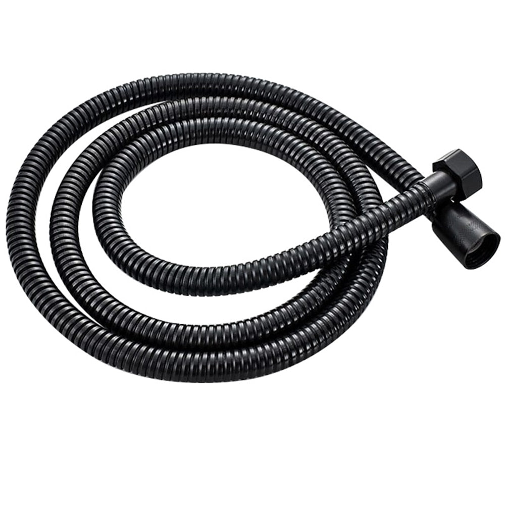 Flexible Stainless Steel Shower Hose, Bathroom Plumbing Extension Pipe, Silver / Black