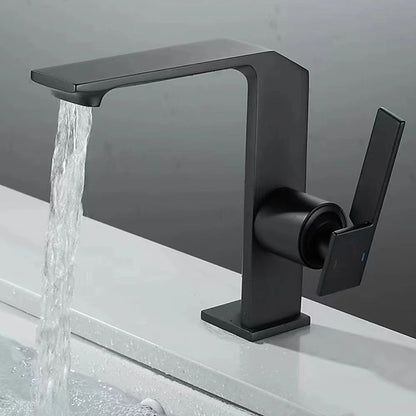 Modern Waterfall Bathroom Faucet, Single-Handle Brass Faucet, Matte Black / Chrome / Brushed Gold / Gunmetal