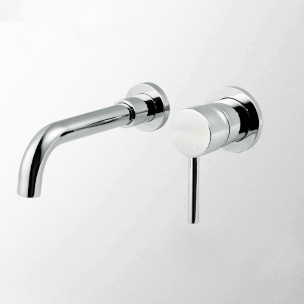 Chrome Wall-Mount Bathroom Sink Faucet, Single-Handle Brass Basin Faucet