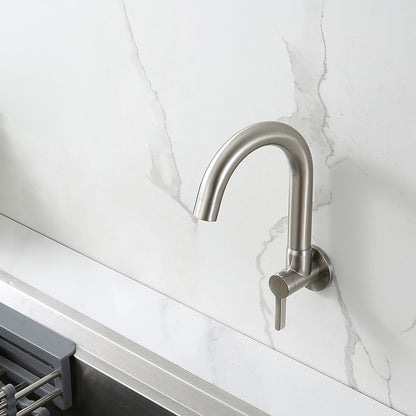 Modern Wall-Mount Single-Cold Bar Faucet, Single-Handle Swivel Spout Faucet, Chrome / Brushed Nickel / Brushed Gold / Matte Black