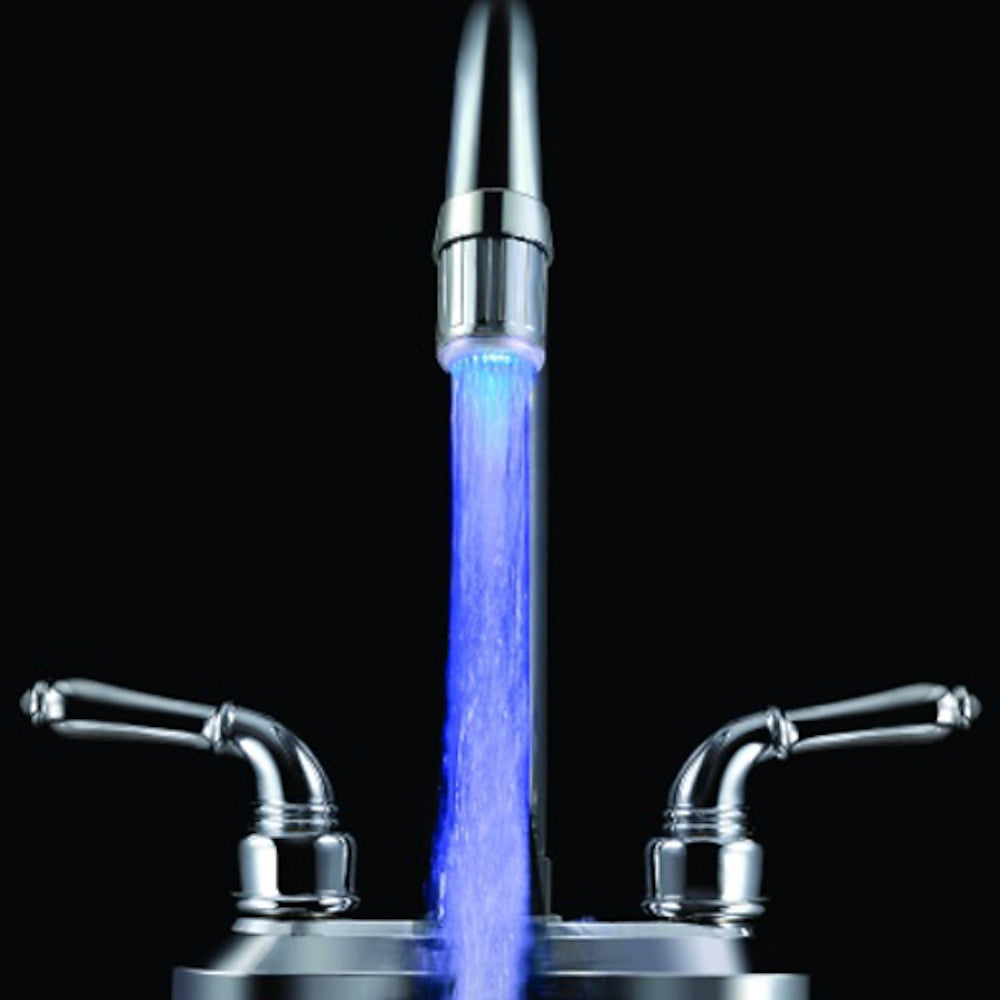 LED Temperature Sensor Faucet Aerator, Chrome Faucet Light with -Changing Glow