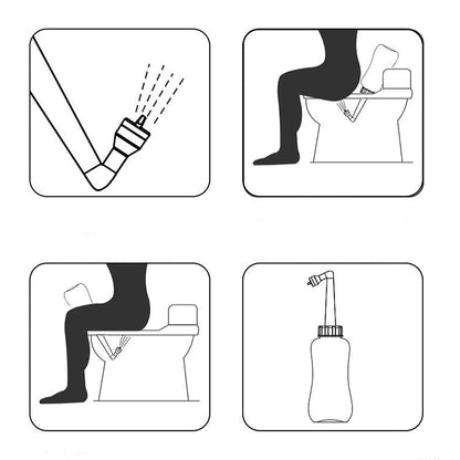 Squeeze Design EVA Portable Bidet Sprayer Bottle, Handheld Personal Hygiene Wash Bottle with Detachable Nozzles / Storage Bag