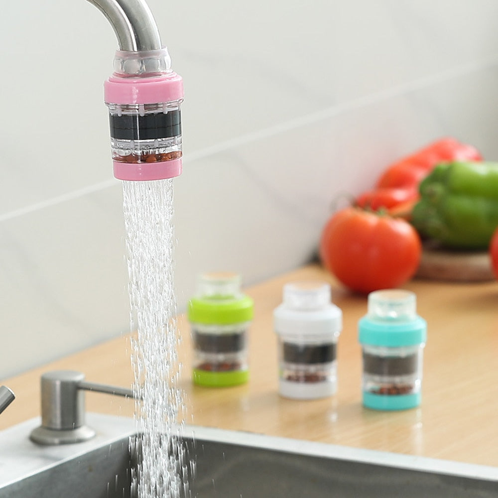 360-Degree Swivel Kitchen Faucet Extender, Splash-Proof Tap Aerator Spray Head with Filter, White / Multi