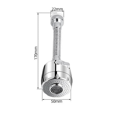 Chrome 360-Degree Swivel Faucet Aerator, Dual Spray Mode Spray Head Attachment