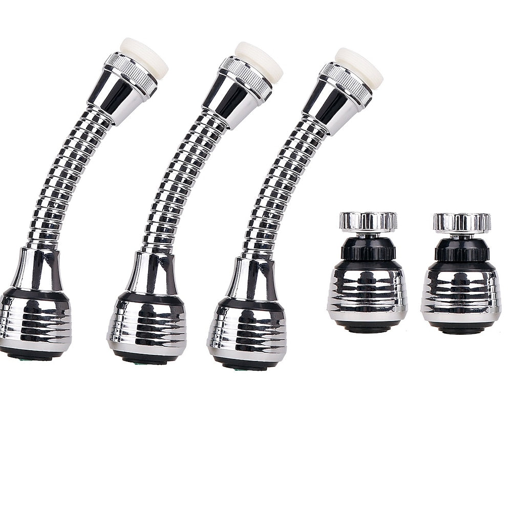 Chrome 360-Degree Swivel Faucet Aerator, Dual-Mode Spray Faucet Nozzle Adapter