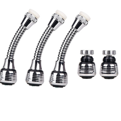Chrome 360-Degree Swivel Faucet Aerator, Dual-Mode Spray Faucet Nozzle Adapter
