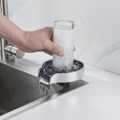 Deck-Mounted Kitchen Sink Glass Rinser, Quick Spray Glass Rinser, Matte Black / Chrome / Gunmetal / Stainless Steel