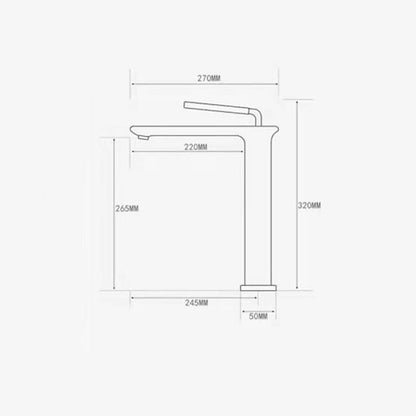 Modern Single-Hole Bathroom Faucet, Single-Handle Brass Vessel Sink Faucet