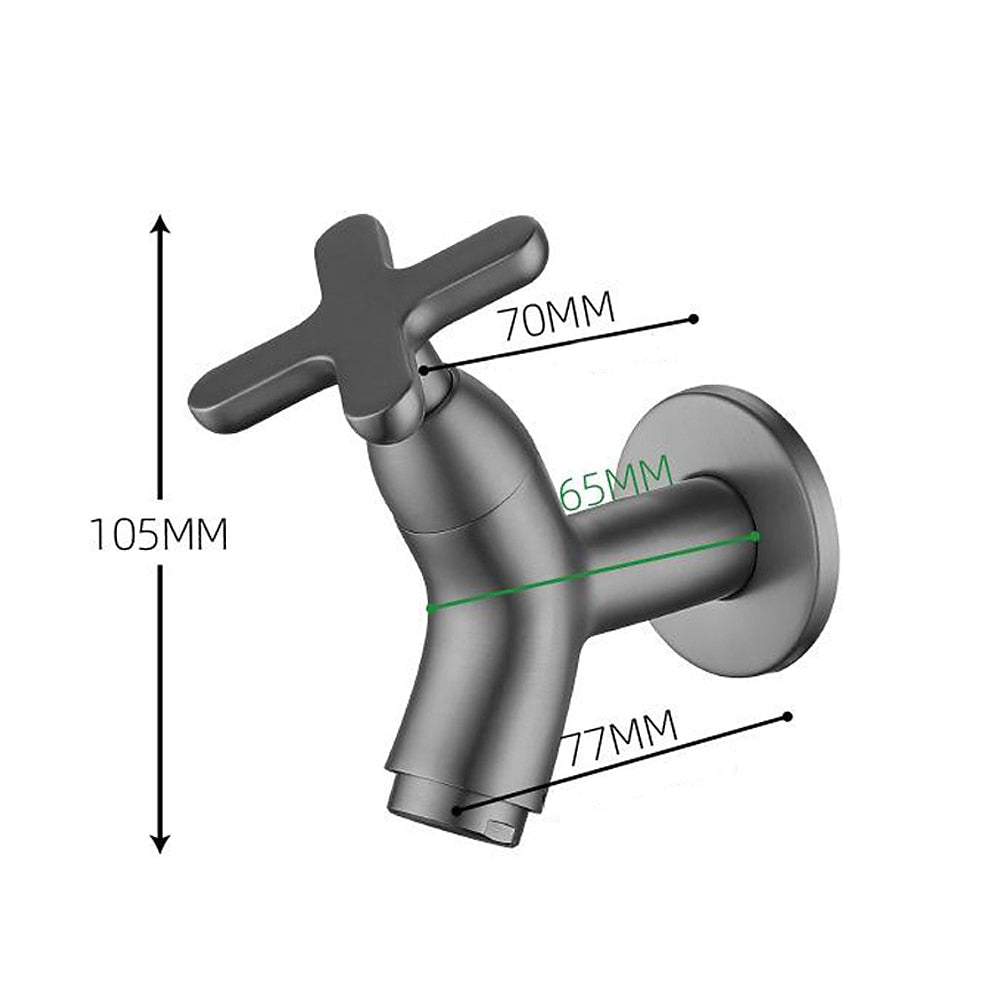 Modern Wall-Mount Bathroom Faucet, Single-Cold Brass Basin Faucet, Gunmetal / Chrome / Matte White