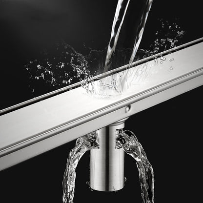 Stainless Steel Modern Tile Insert Linear Shower Drain, Rectangle Floor Drain with Removable Cover