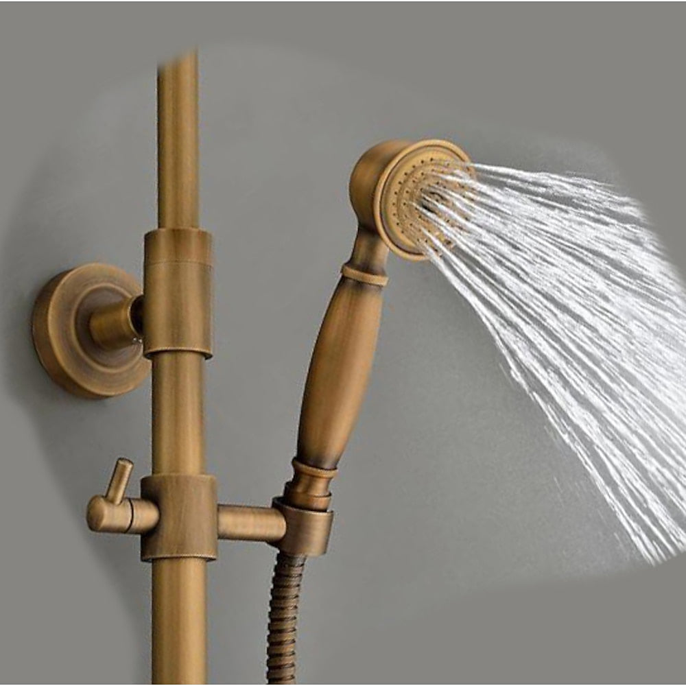 Antique Brass Vintage Handheld Shower Head, Traditional Brass Hand Shower with Standard G1/2 Connection