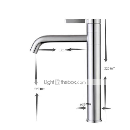 Modern Single-Hole Vessel Sink Faucet, 360-Degree Swivel Brass Faucet
