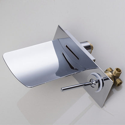 LED Waterfall Wall-Mount Faucet, Single-Handle Bathroom Basin Tap, Chrome / Brushed Nickel / Oil-Rubbed Bronze / Brushed Gold / Rose Gold