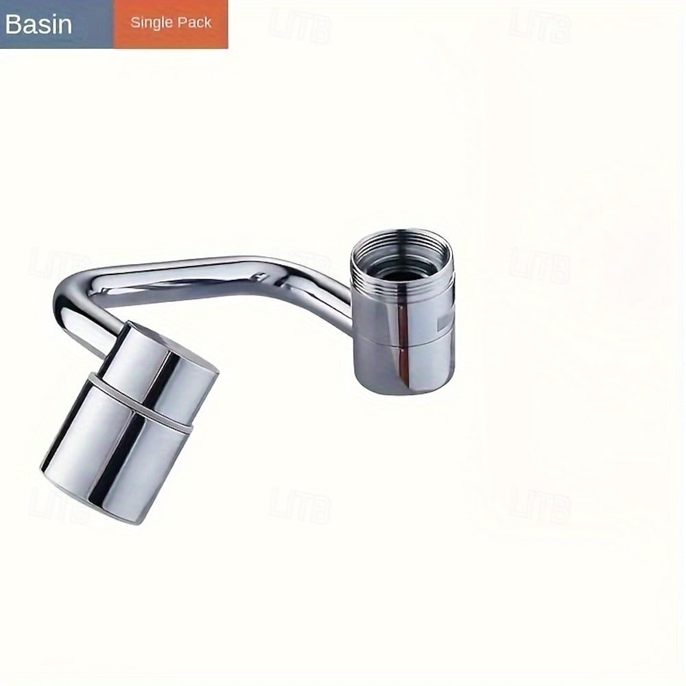 Chrome-Plated Brass 1080-Degree Rotating Faucet Aerator, Dual-Mode Flow Faucet Attachment