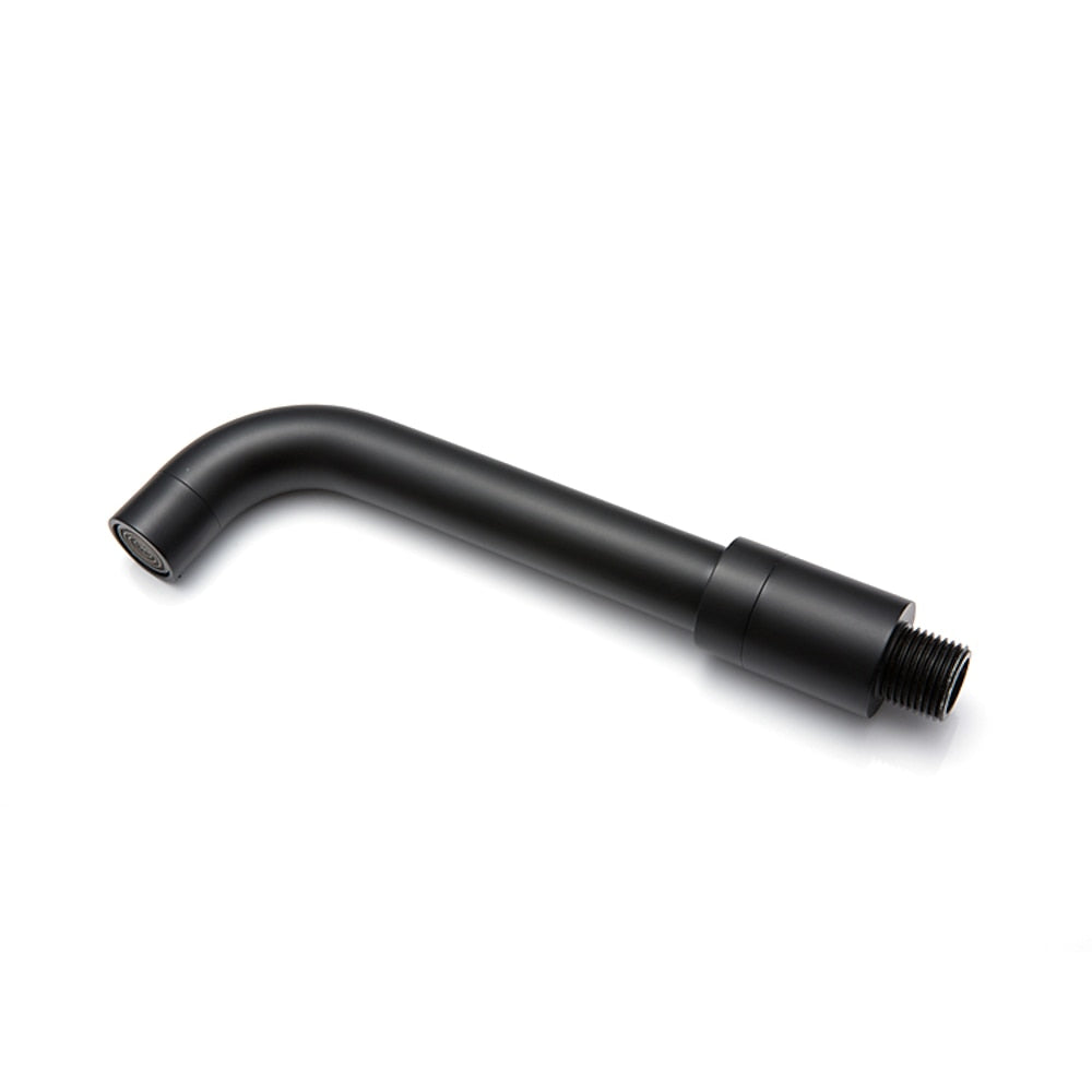 Matte Black Wall-Mount Swivel Spout Bathroom Faucet, Single-Handle Brass Faucet