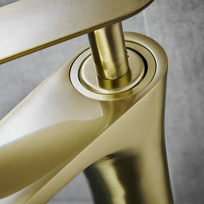 Modern Vessel Sink Faucet, Single-Handle Brass Bathroom Faucet