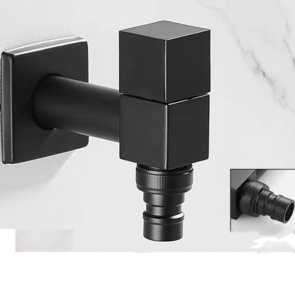 Modern Wall-Mount Single Cold Faucet, Solid Brass Washing Machine Faucet, Matte Black / Chrome