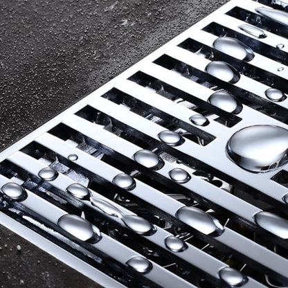 Chrome Square Floor Drain, Contemporary Brass Shower Drain with Removable Grate
