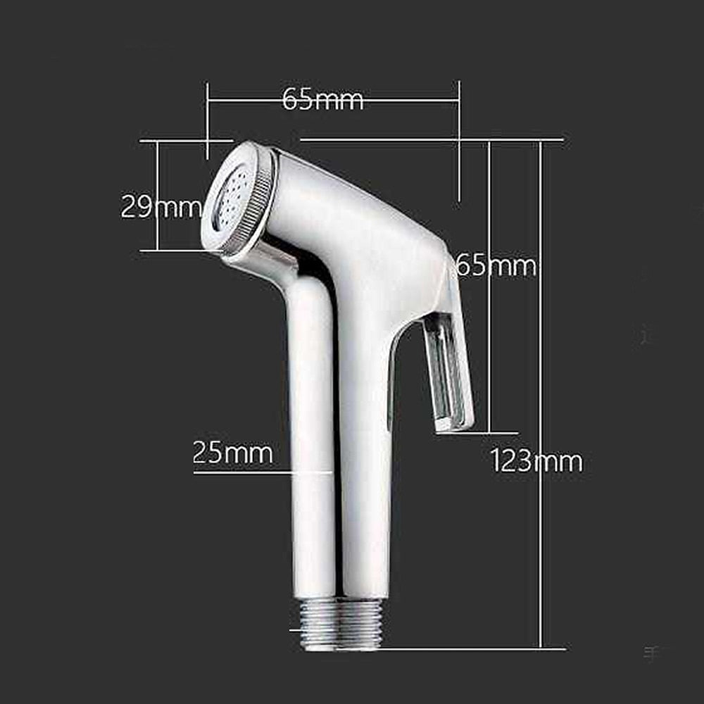 Chrome ABS Handheld Bidet Sprayer, Wall-Mount Toilet Shattaf with Hose / Holder