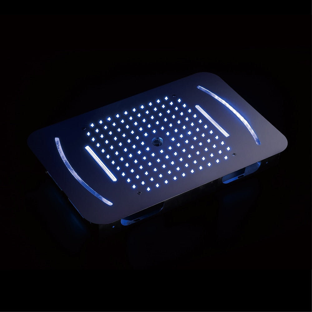 LED Multi-Function Chrome Shower Head, Ceiling-Mounted Stainless Steel Shower Head