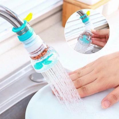 Sky Blue 360-Degree Swivel Faucet Aerator, Telescopic Splash-Proof Water Filter Nozzle
