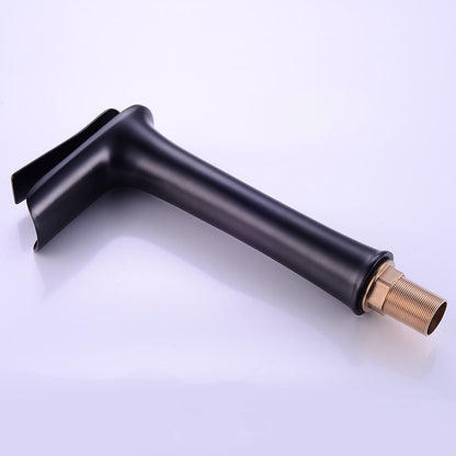 Waterfall Single-Hole Bathroom Faucet, Modern Single-Handle Sink Faucet with Pop-Up Drain