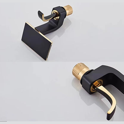 Waterfall Single-Hole Bathroom Faucet, Single-Handle Faucet with Pop-Up Drain