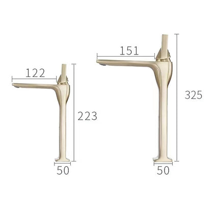 Brushed Gold Modern Bathroom Sink Faucet, Single-Hole Single-Handle Brass Faucet