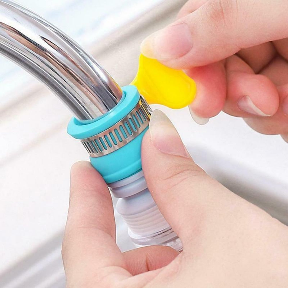 Sky Blue 360-Degree Swivel Faucet Aerator, Telescopic Splash-Proof Water Filter Nozzle