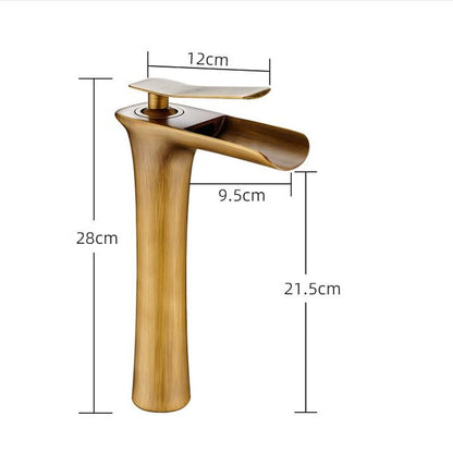 Waterfall Modern Brass Vessel Sink Faucet, Single-Handle Tall Faucet