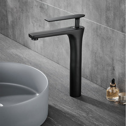 Modern Tall Vessel Sink Faucet, Single-Handle Single-Hole Brass Faucet