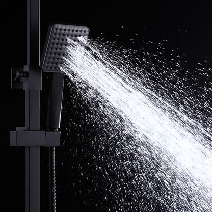 Modern Rainfall Tub Shower System, Wall-Mounted Exposed Shower Faucet with Handheld Spray