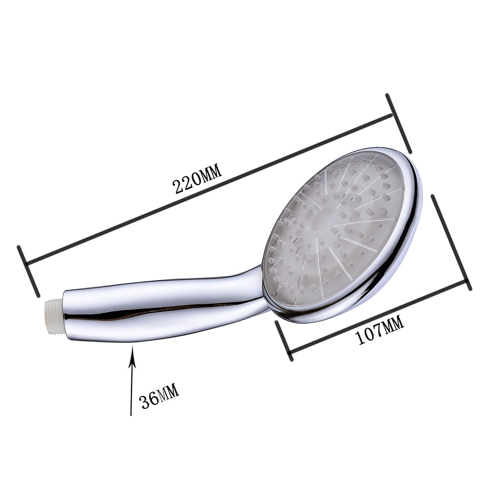 Chrome Contemporary LED Handheld Shower Head, ABS Plastic Hand Shower with Jet / Rainfall Spray Modes