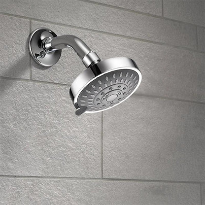 Multi-Spray Mode Rainfall Shower Head, Swivel Wall-Mount ABS Shower Head, Matte Black / Chrome