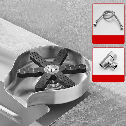 Press-Down Stainless Steel Glass Rinser, Cup Rinser with G1/2 Hose, Matte Black / Brushed Nickel / Gunmetal