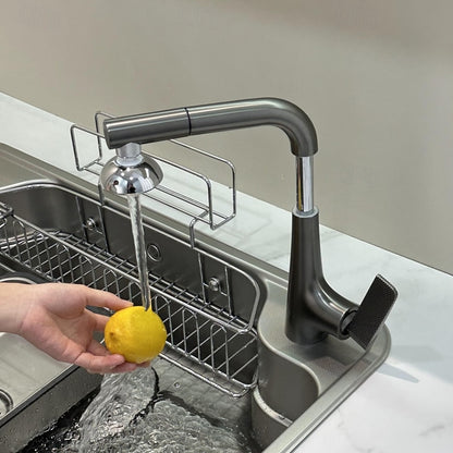Modern Single-Hole Pull-Out Kitchen Faucet, Single-Handle Multi-Function Faucet, Gray / Silver / White / Multi
