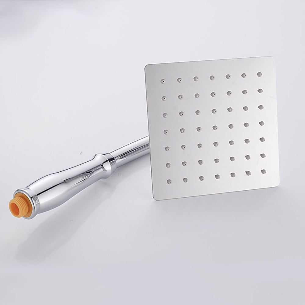 Chrome Contemporary 8-Inch Rainfall Handheld Shower Head, Stainless Steel 360-Degree Swivel Shower Head