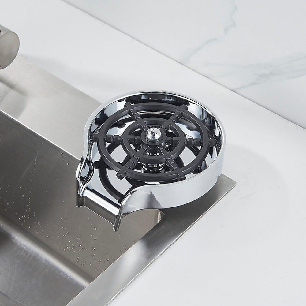 Deck-Mounted Kitchen Sink Glass Rinser, Quick Spray Glass Rinser, Matte Black / Chrome / Gunmetal / Stainless Steel