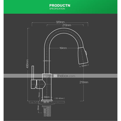 Pull-Down Brushed Nickel Kitchen Faucet, Single-Handle High Arc Faucet