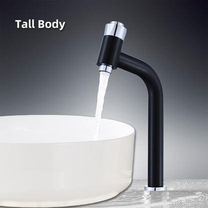 Modern Single-Hole Bathroom Faucet, Push-Button Faucet