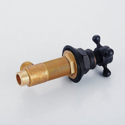 Antique Oil-Rubbed Bronze Widespread Bathroom Faucet, Dual Cross Handle High Arc Brass Faucet