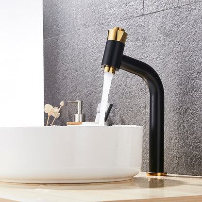 Modern Single-Hole Bathroom Faucet, Push-Button Faucet