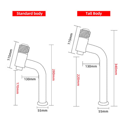 Modern Single-Hole Bathroom Faucet, Push-Button Faucet